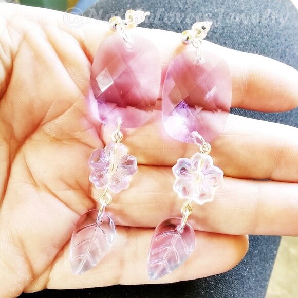 Instagram Ready! Breathtakingly Beautiful! Romantic XLong Flower Dangle Earrings - Picture 3 of 13